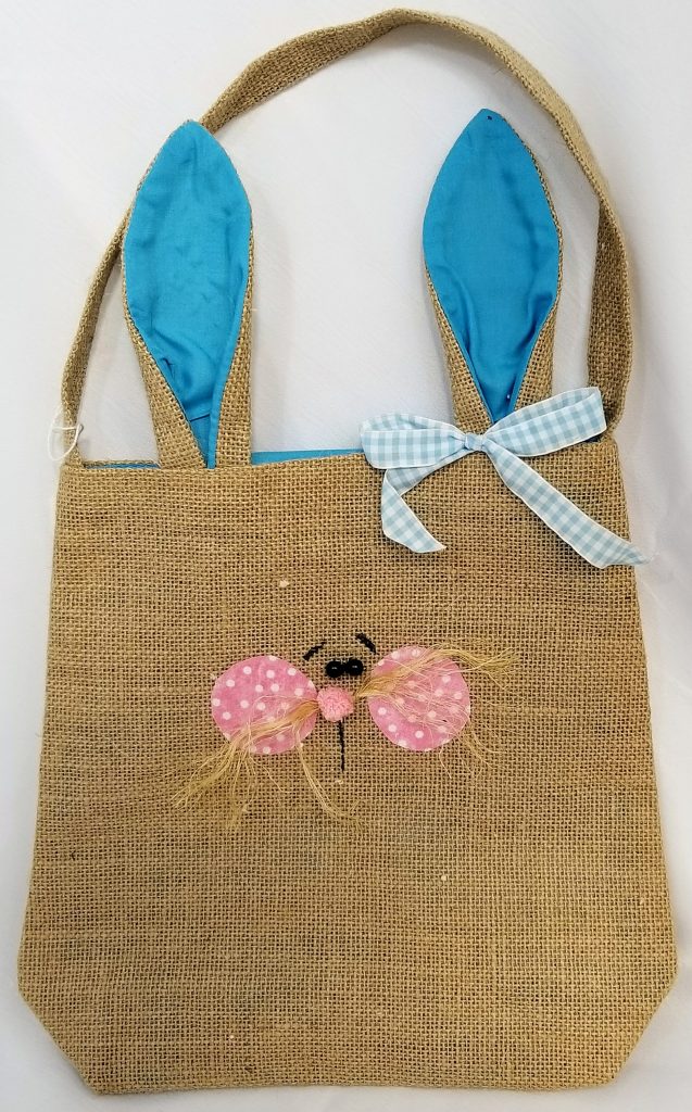 Easter Bunny Burlap Tote Bag - Jest For Fun Crafts
